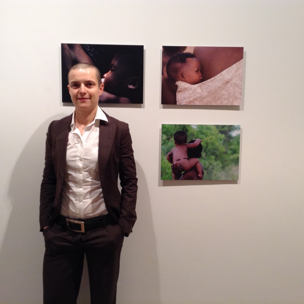 PAOLA PRIAN in in front of her pictures taken in NAMBIA