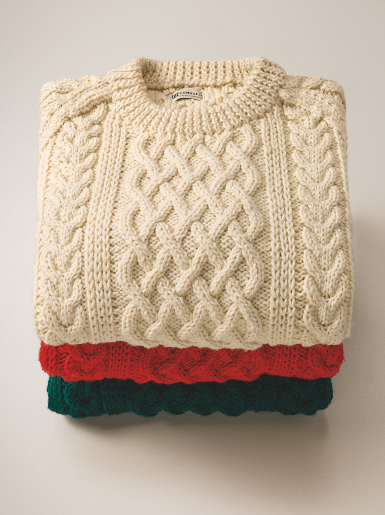 Just looking at these double-knit cashmere jumpers makes you feel warm and cosy.